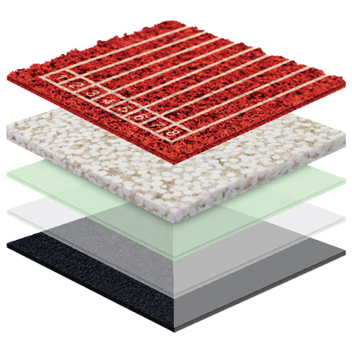 海南无缝预制型塑胶跑道渗水TPR喷面